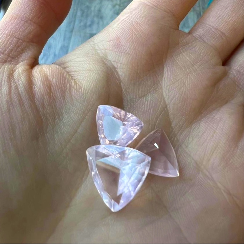 ¡HIGH PURE QUALITY ROSE QUARTZ FOR THE FUTURE JEWERLY SET OF 3